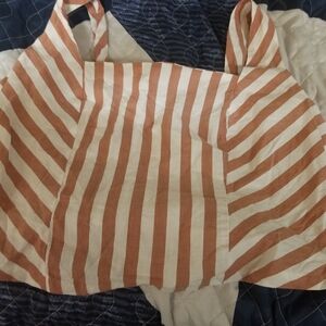 Striped Orange and White Crop Top
